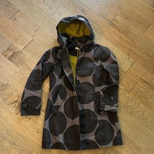 Super cute grey/purple polka dot Boden coat!